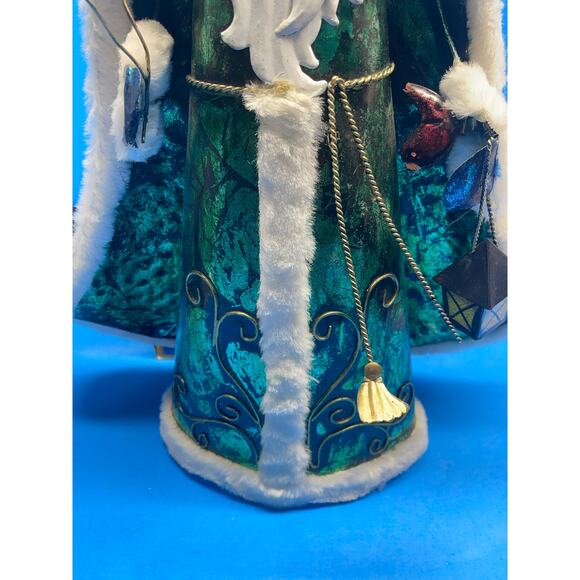 20 inch Vinatge Metal Christmas Figurine Decor Set of 2 Father Time Santa - Picture 10 of 13